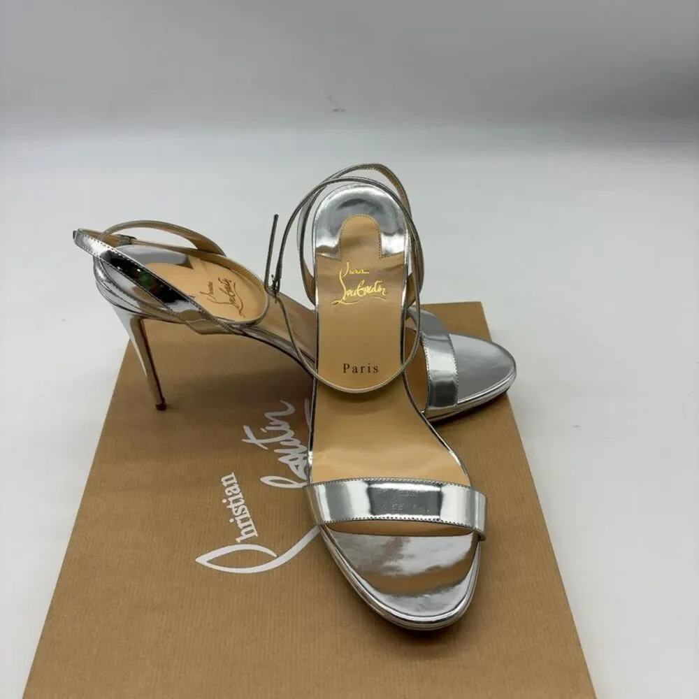 Christian Louboutin Silver Strappy Heels